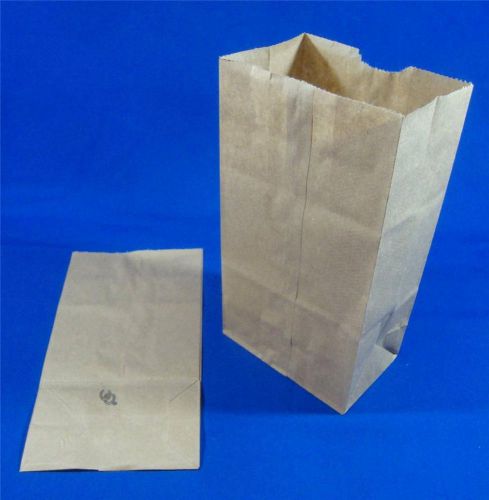 Qty 100 #2 Paper Brown Kraft Natural Sack Grocery Merchandise Retail Bags