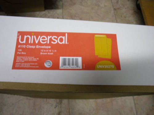 New ! 100PK Universal #110 Clasp Envelopes 12&#034; x 15-1/2&#034; Brown Kraft Unv35270