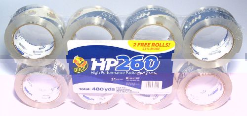 Duck tape hp 260 high performance packaging tape 8 pack - 8 rolls for sale