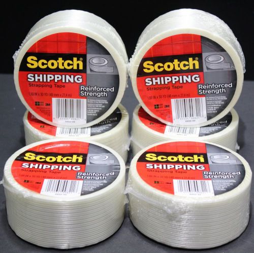 x6 SCOTCH 3M Reinforced Strapping Shipping / Packaging Tape  - Free Priority S/H