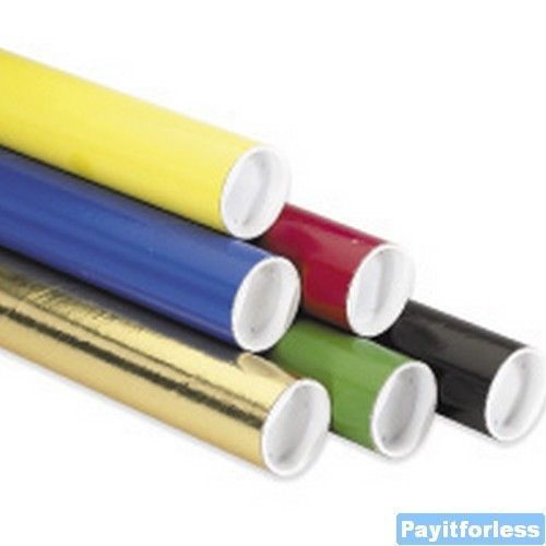 3x36 Black Blue Gold Green Red Yellow Mailing Tube 24pc
