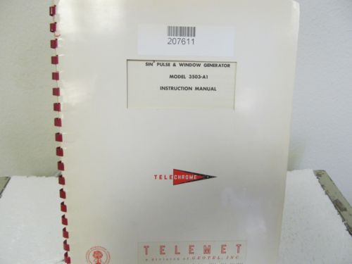 Telechrome (Telemet) 3503-A1 Sin^ Pulse &amp; Window Generator Instruction Manual