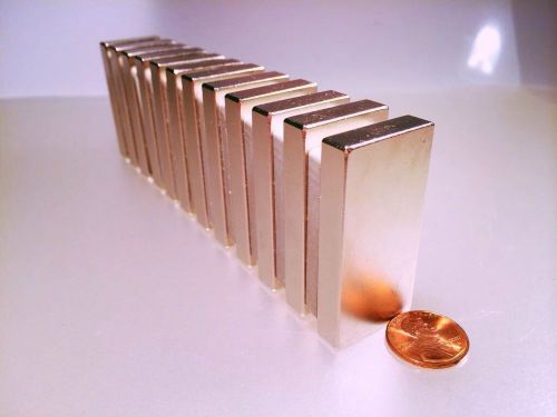 Set of 8 dangerously large neodymium block magnets terrifying rare earth danger! for sale