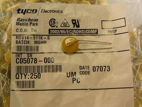 100 Tyco Raychem ROV14-511K-S 14mm Metal Oxide Varistors