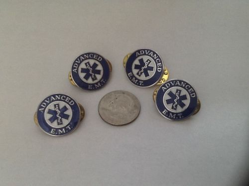 4 Advanced EMT Blue And Silver Collar Pins