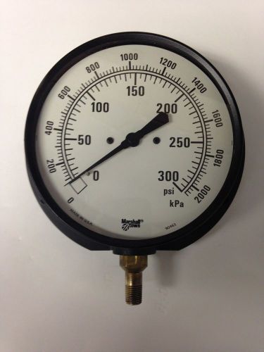 HVAC PRESSURE Gauge 0-300 PSI 6&#034; Dial 1/4&#034; Bottom Mount Marshalltown G10409 NOS
