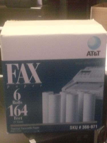 AT&amp;T fax paper 6 rolls 164ft 1&#034;core