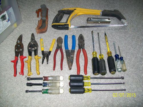 ELECTRICIAN&#039;S USED TOOL SET(KLEIN,IDEAL,CRAFTSMAN) SCREWDRIVER,CUTTERS ETC.