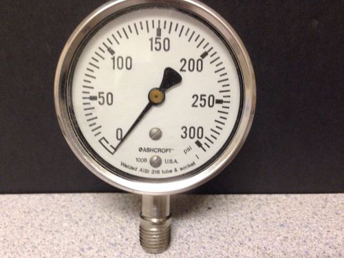 NIB Ashcroft  0-300 PSI Pressure Gauge SS Glycerin Filled Steampunk