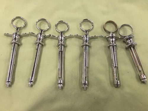 Lot of 6 Patterson Centra Self-Aspirating Syringes, Lab Surgical Instrumentation