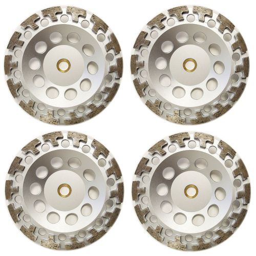 4PK 7” Premium T-Seg Diamond Cup Wheel for Concrete 7/8”-5/8” Arbor 30/40 Grit