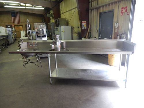 Stainless Steel Prep Table with Sink and Garbage Disposal