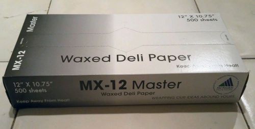 WAXED DELI PAPER 500 SHEETS 12&#034; X 10.75&#034; MX-12 MASTER *NEW*