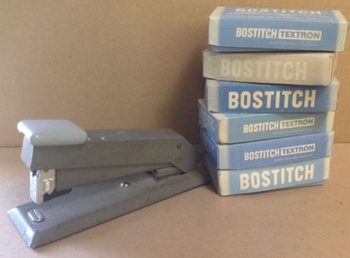 VINTAGE LOT Bostitch STAPLER and 6 boxes of STAPLES Bostitch