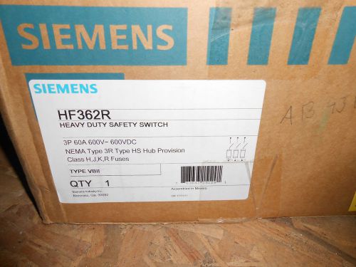 Siemens hf362r disconnect 60 amp 600 volt safety switch for sale
