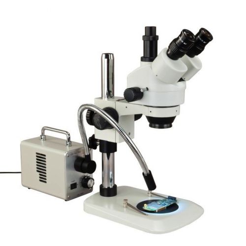 3.5x-90x zoom trinocular stereo microscope+30w led single fiber+narrow stand for sale