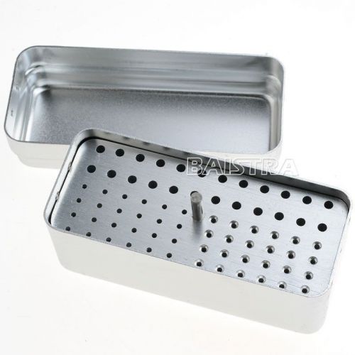 Dental 72 holes autoclave burs holder block disinfection box 3 uses silver B003