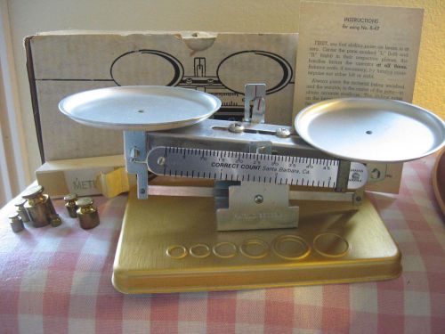 Vintage Single Beam Balance Metric Precision Scale w/ Weights in Box