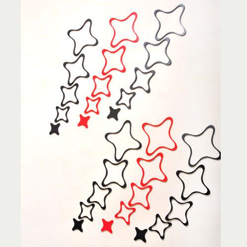 5PCS Colorized 3D Starfish Wall Sticker Emboss Decorative Sticker Art 7 Colors