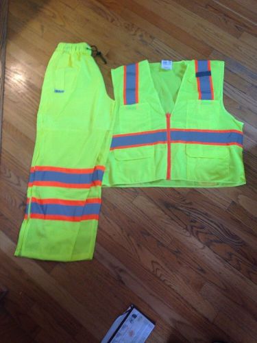 Lot Of 2 New Safety Vest Size XL And Safety Pants Size M/L