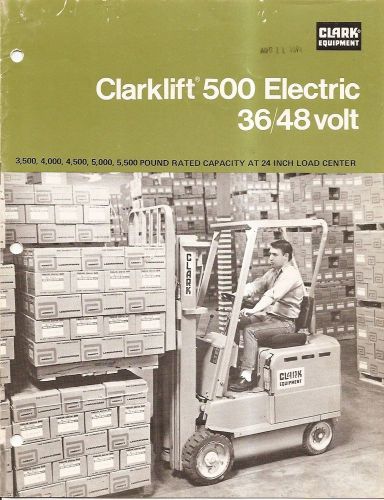 Fork Lift Truck Brochure - Clark - Clarklift 500 Electric Models - 1971 (LT115)