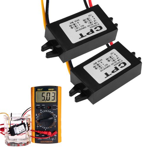 2x DC-DC Converter 12V to 5V 3A Step Down Power Supply Module Waterproof