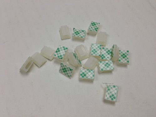 100 Pcs White Self-adhesive Rectangle Cable Mount Clamp Clip