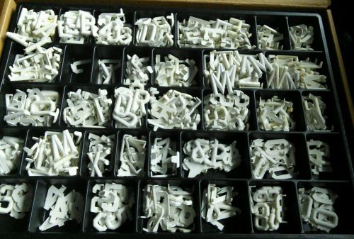 Lot of Vintage Plastic Bulletin Board Sign Letters White 1 inch for signboards