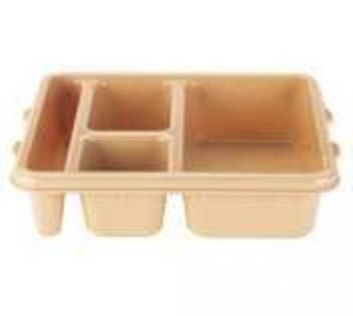Cambro 9114CW-133 Polycarbonate Camwear 4-Compartment Meal Delivery Tray  Beige