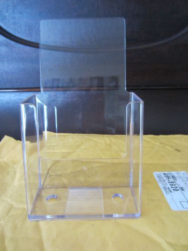 Lot of 8 Clear Acrylic Countertop Trifold Brochure Holder TK4C up to 4&#034; wide