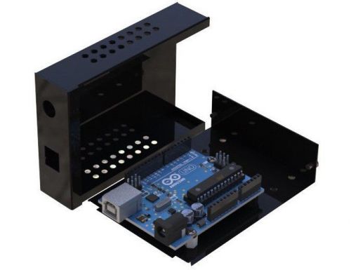 Black diy project electronic metal enclosure box for arduino uno 2.8x4.07x1 inch for sale