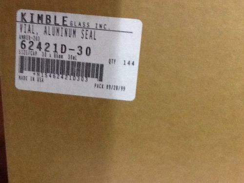 Kimble 62421d-30 amber 30ml glass serum vial qty of 144 for sale