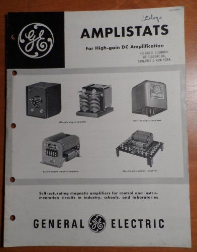 1953 GE Amplistat Catalog Self-Saturating Magnetic Amplifiers