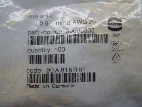 HARTING R15-STI-C 0,5 mm2 AWG 20 MALE CRIMP CONTACT 09150006303
