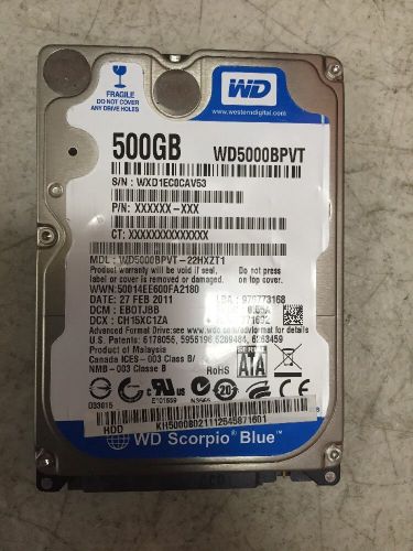 Wd wd500bpvt-22hxzt1 500gb 2,5 hard drive for sale