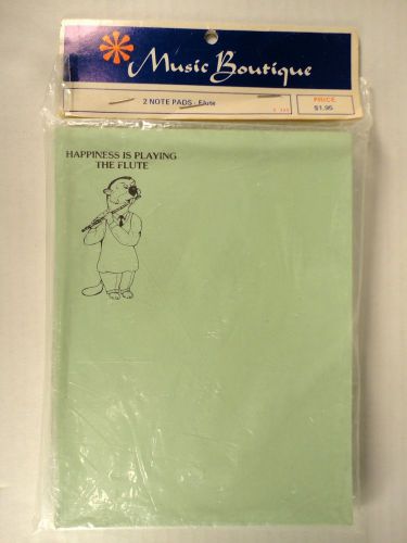 Vintage Flute Music Boutique Note Pad Happiness Is Writing Tablet