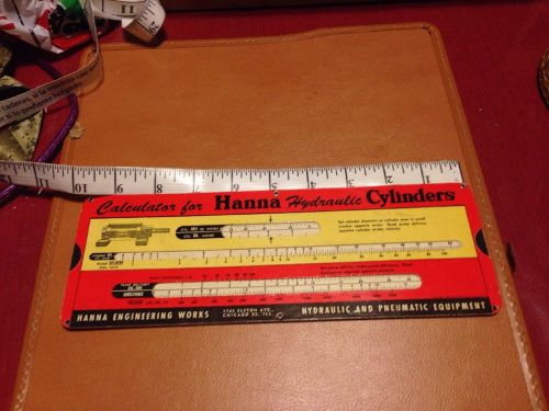Vintage ©1944 hanna engineering works hydraulic cylinders slide rule calculator for sale