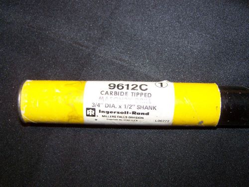 Carbide tipped masonry drill 9512c 3/4&#034; dia. x 1/2&#034; shank ingersol rand for sale