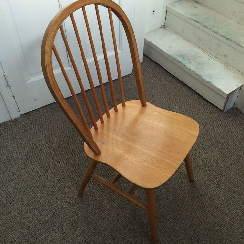 Natural Solid Wood Restaurant Chairs with Arched Back