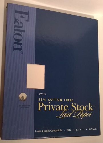 vintage Eaton 25% cotton fibre private stock laid paper 24 lb white 80 sheets
