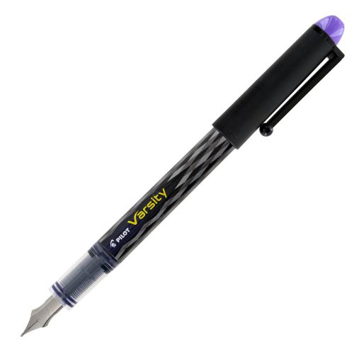 Varsity Disposable Fountain Pen, Medium Point, Black Barrel/Purple Ink PIL90008