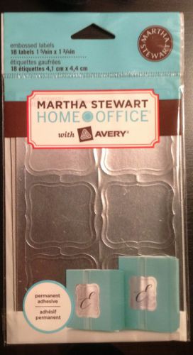 Martha Stewart 18 x Silver Metallic Embossed Labels for Agenda, Planner, or Mail