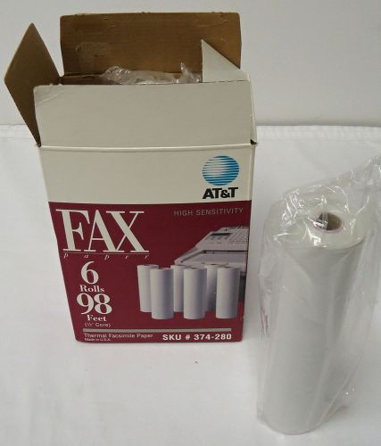 Four Rolls - 98 feet 1/2&#034; core AT&amp;T Thermal Fax Facsimile Paper #374-280