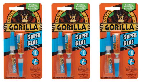Gorilla Glue 7800101 Super Glue 3g 2 Tube Pack, 3 Pack-6 Tubes Total