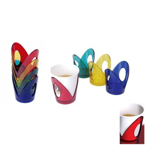 New 4pcs Coffee Tea Hot Paper Cup Holder Hot Drink Cup Grip Office Home 4 Colors