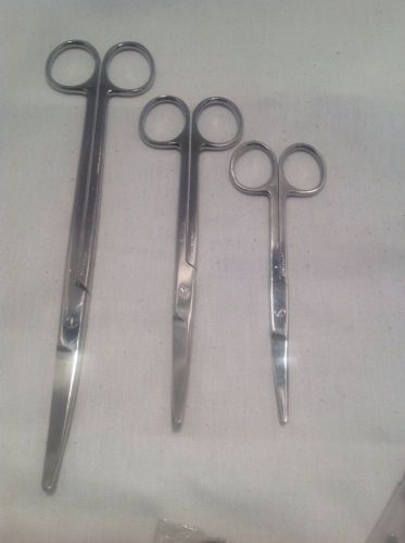 Stainless Steel Scissors Curved Sharp Surgical Medical Set of 3
