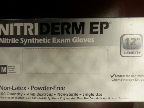 NitriDerm EP  Nitrile Synthetic Exam Gloves Non- Latex Powder-FSz Med.  #182200