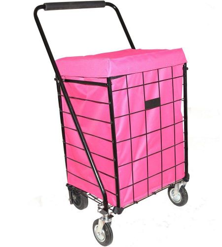 Lilac Pink New Grocery Hooded Liner Carrier Shopping Hand Cart New