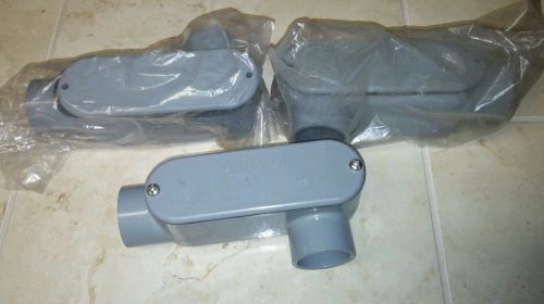 Lot of 3 Kraloy LL10 1&#034; Access Conduit Body PVC 90 Degree for Wet Locations