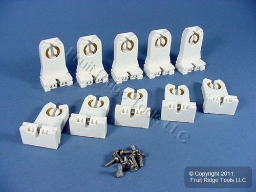 10 leviton fluorescent lamp holders light sockets t8 t12 medium bi-pin 13357-n for sale